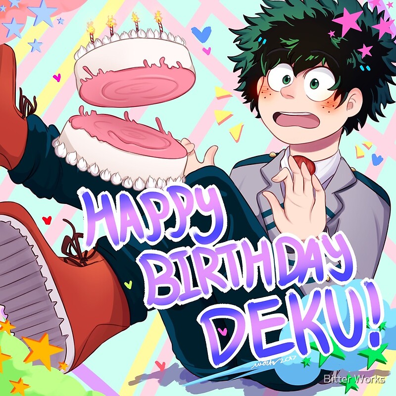 My Hero Academia Happy Birthday Deku Art Prints By Sketch Works