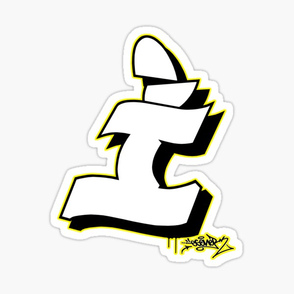 Letter I By Esone Urban Graffiti Street Style Sticker For Sale By