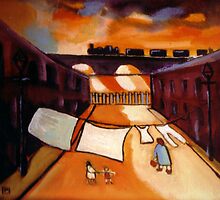 The washing line at sunset by sword