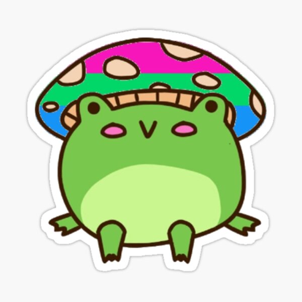 Poly Sexual Pride Mushroom Frog Sticker For Sale By TrashHeaddd