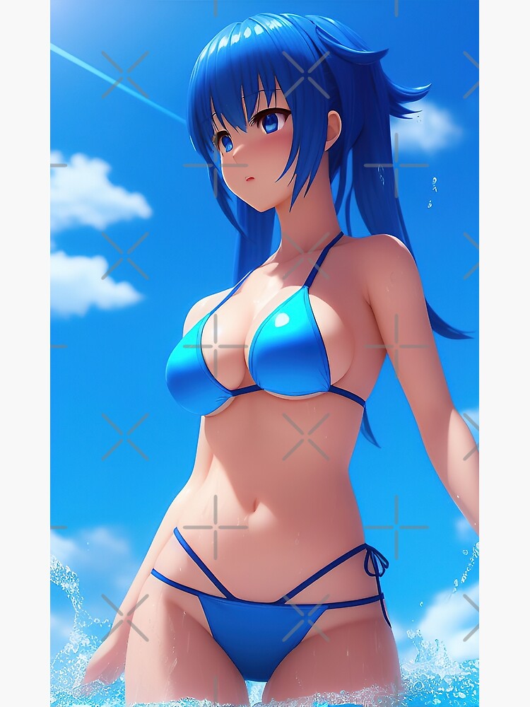 Bikini Anime Girl Poster For Sale By Stereonut Redbubble