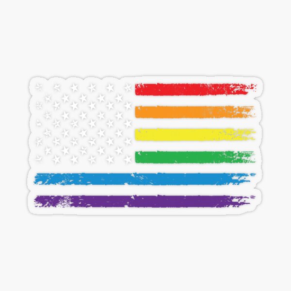 Gay Pride Rainbow American Flag LGBT Political Bumper Sticker