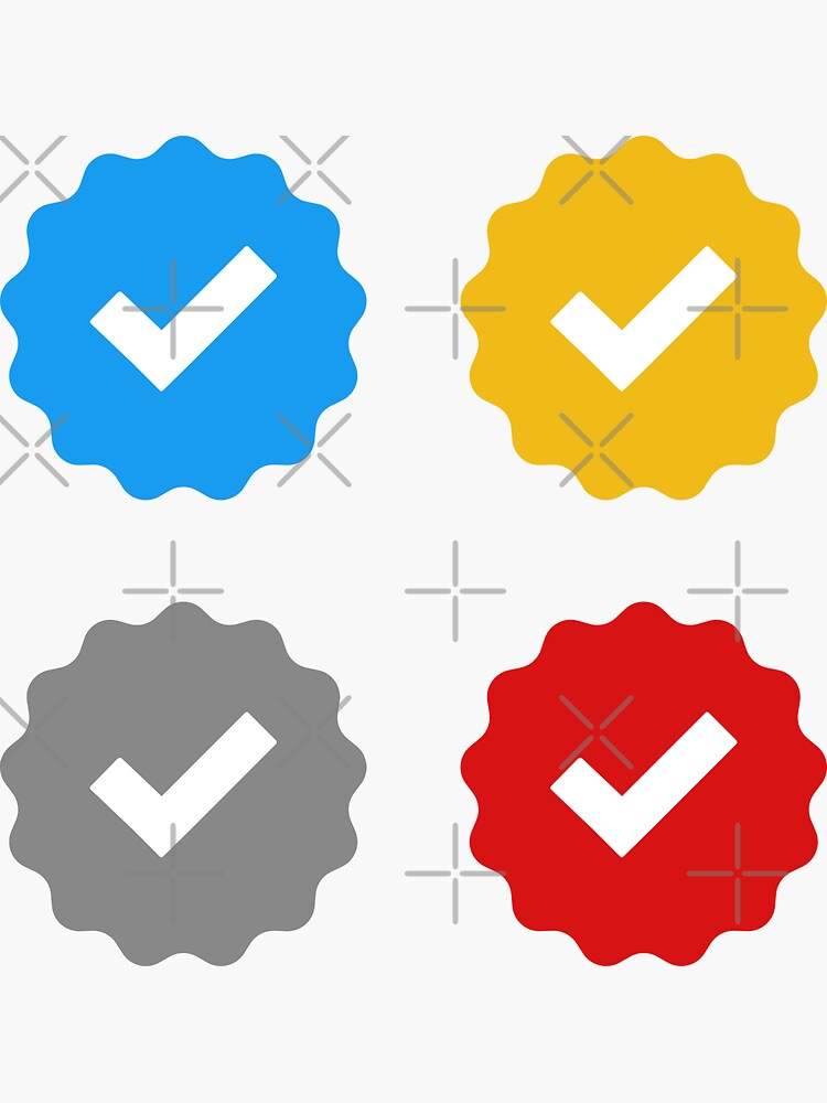 Blue Gold Grey And Red Checkmark Pack Verified Check Mark Blue