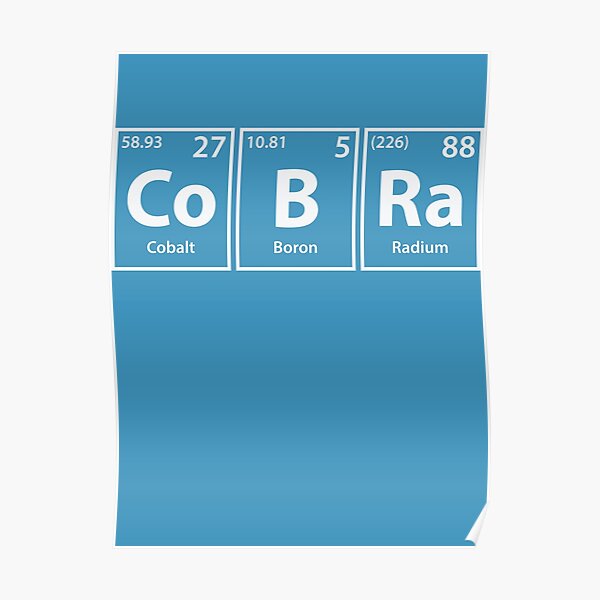 Cobra Co B Ra Periodic Elements Spelling Poster By Cerebrands