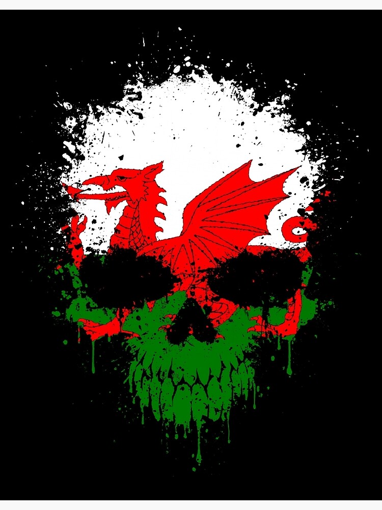 Chaotic Welsh Flag Splatter Skull Poster For Sale By Jeffbartels