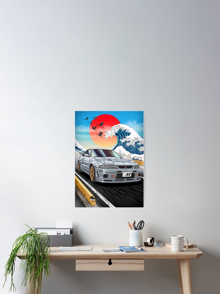 The Great Wave Off GTR R33 Poster For Sale By Navin Guyvit Redbubble