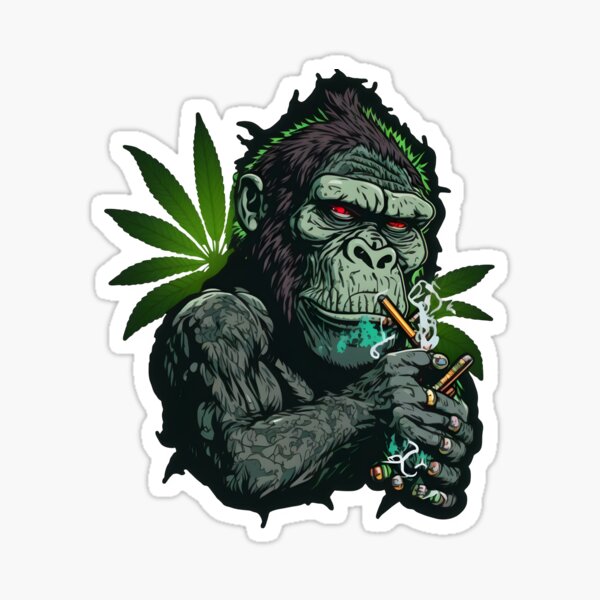 Gorilla Smoking Weed Sticker For Sale By Futuresimo04 Redbubble