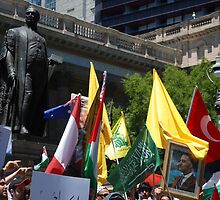 Sir Redmond Barry protesting against Israel by Alihogg