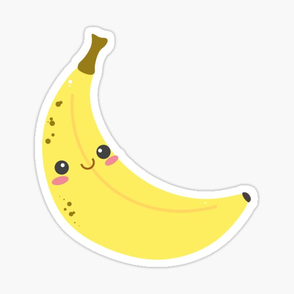 Sticker Banane Kawaii Par Zipzadoo Redbubble