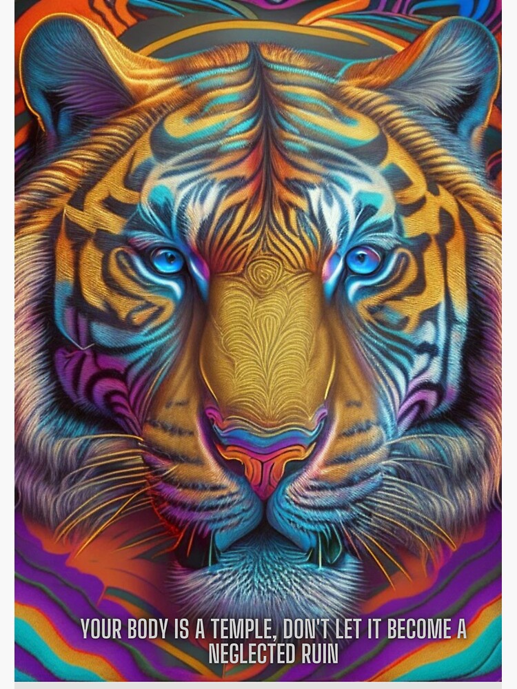 Unleash Your Inner Tiger Psychedelic Fitness Fusion Sticker For Sale