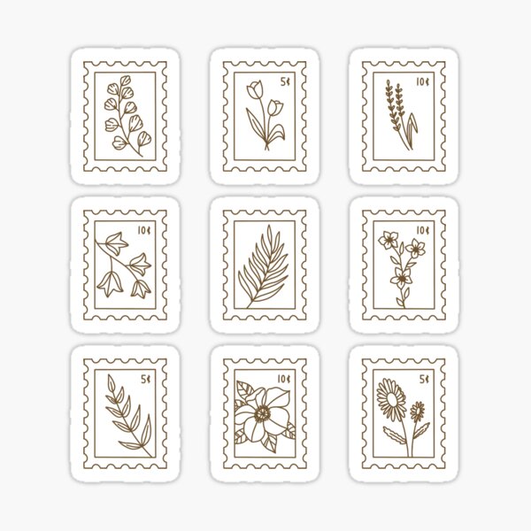 Plant Stamp Variety 9pack Sticker For Sale By MonCheriShoppe Redbubble