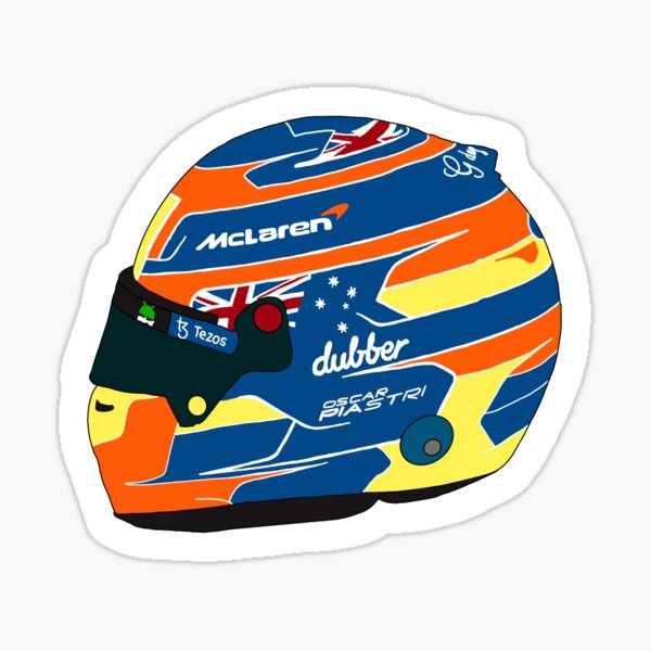 Oscar Piastri Helmet 2023 Sticker For Sale By CharlotteR 16 Redbubble