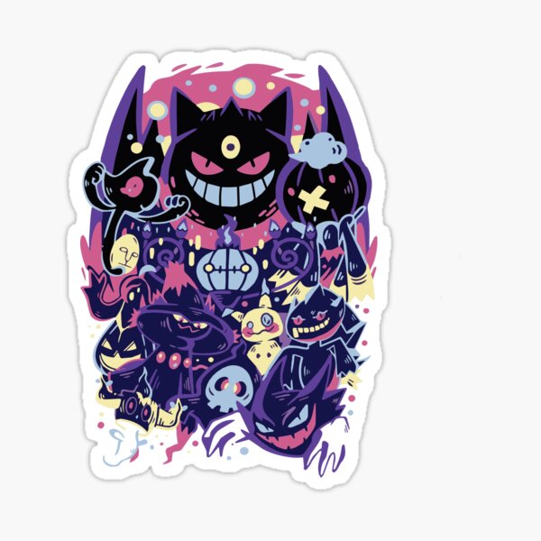 Ghost Type Pokemon Sticker For Sale By Mmine Redbubble