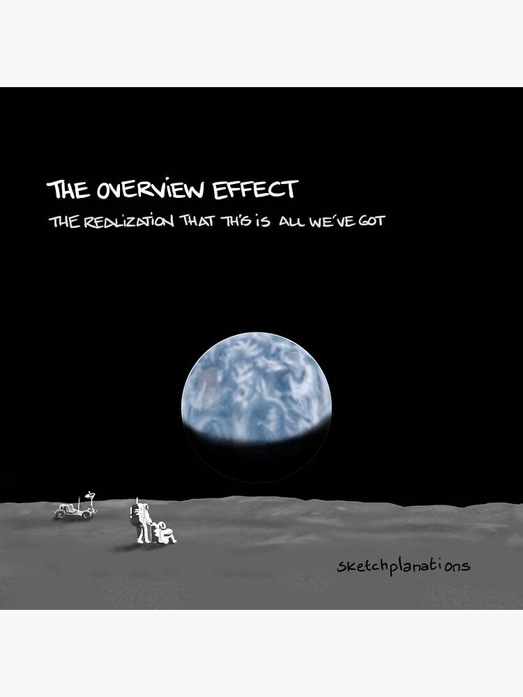 The Overview Effect Sticker For Sale By Sketchplanator Redbubble