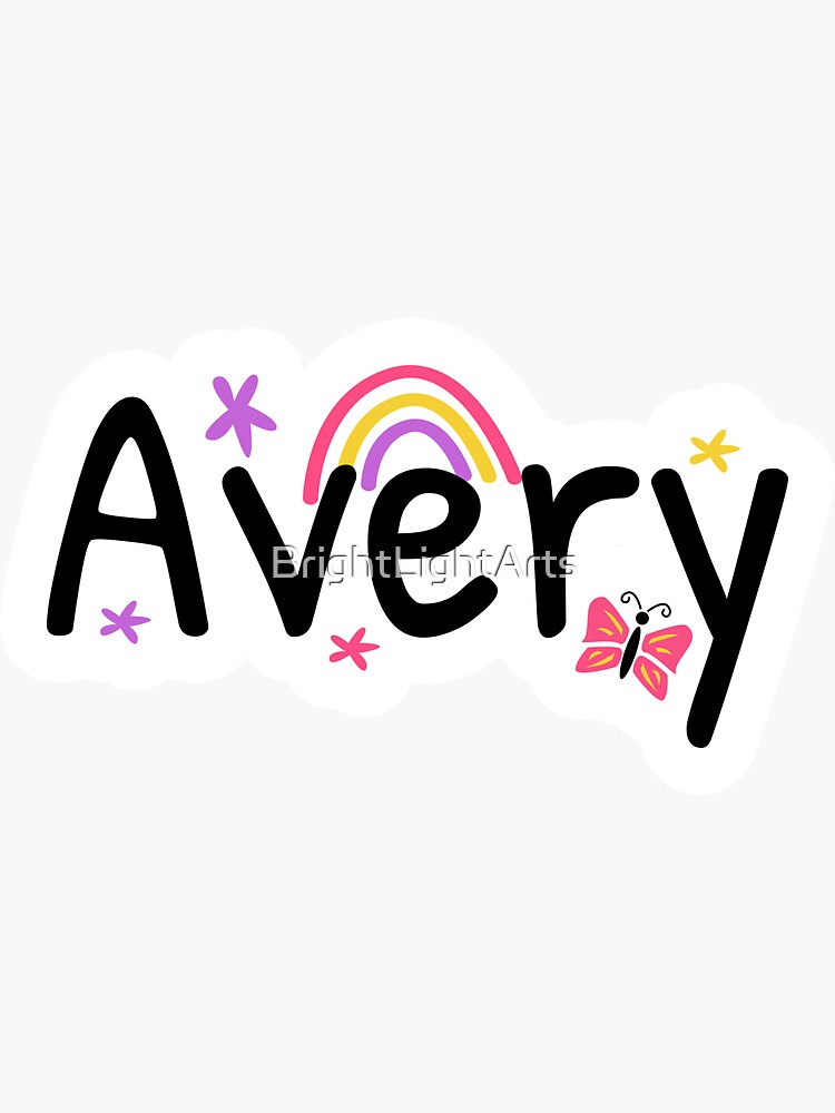 Avery Name Cute Design Sticker For Sale By Brightlightarts Redbubble