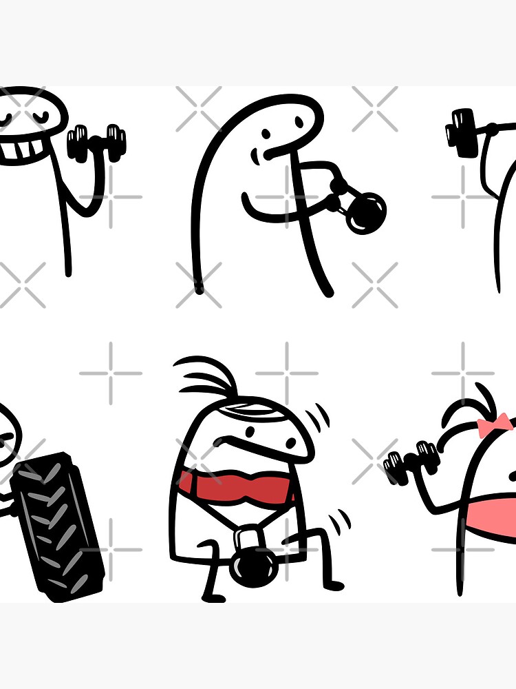 Set Of Gym Flork Meme Stickers Pin For Sale By Ramonparaiba Redbubble