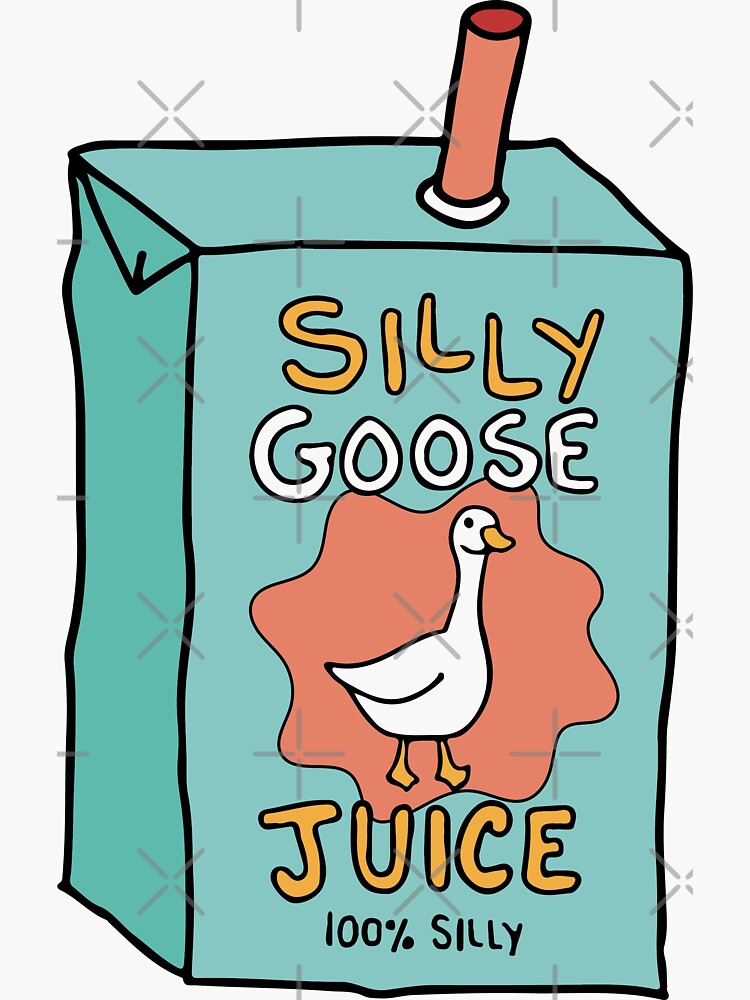 Silly Goose Juice Handdrawn Sticker For Sale By Maura Redbubble