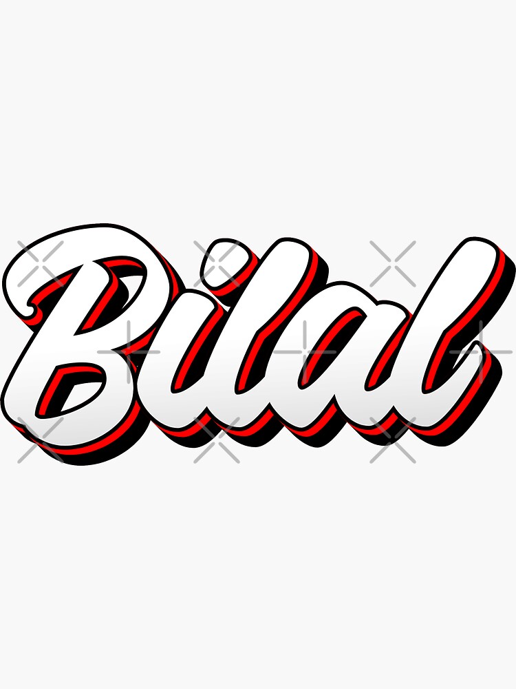 Retro Bilal Name Label Black Sticker For Sale By Nafilnafiz Redbubble