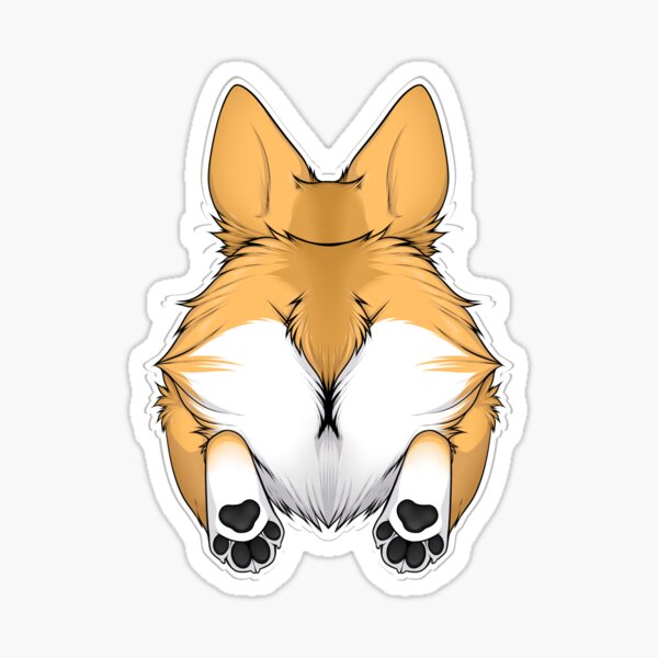 Corgi Butt Sticker For Sale By Creaturecreations Redbubble