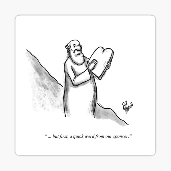 Classic Moses And The Ten Commandments Cartoon Sticker For Sale By