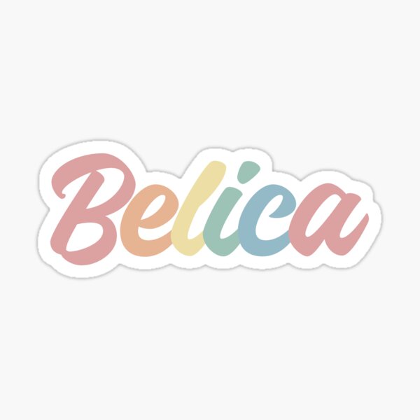 Pastel Belica Name Label Black Sticker For Sale By Nafilnafiz