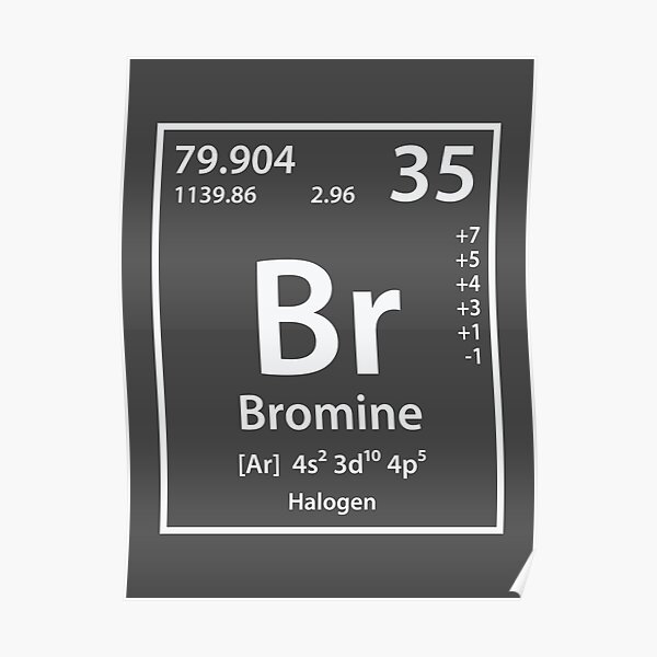 Bromine Element Poster For Sale By Cerebrands Redbubble