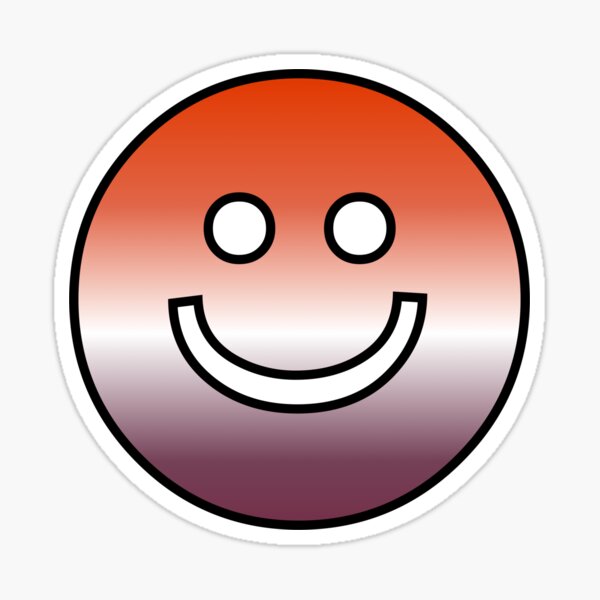 Lesbian Pride Smiley Face Sticker For Sale By Fanimationclub Redbubble