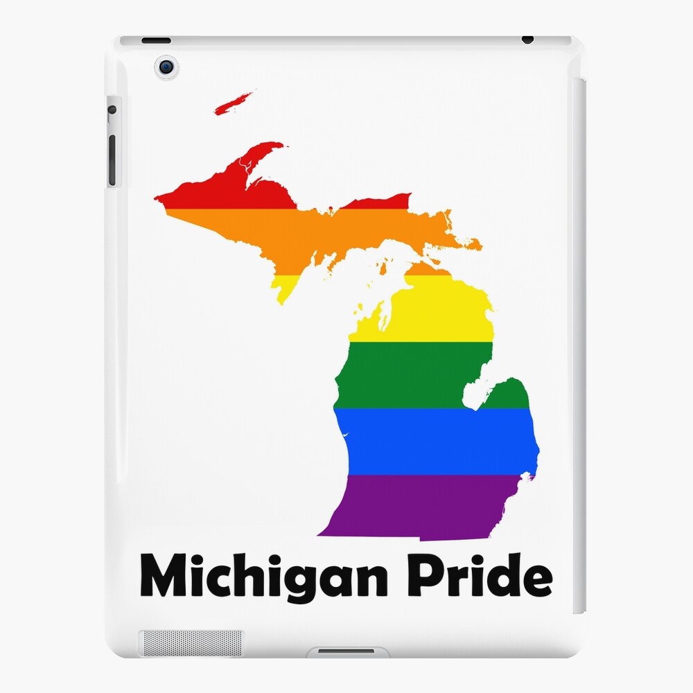 State Of Michigan Gay Pride Flag Map Ipad Case Skin For Sale By