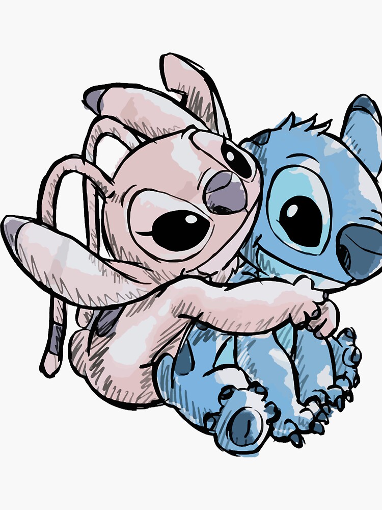 Stitch And Angel Sticker For Sale By Omlayminh Redbubble