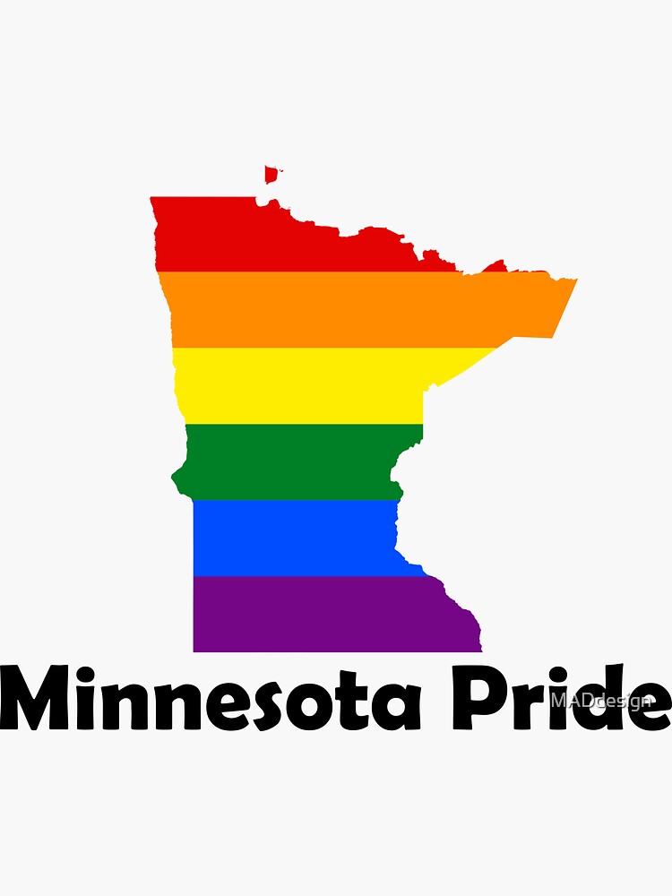 State Of Minnesota Gay Pride Flag Map Sticker For Sale By MADdesign