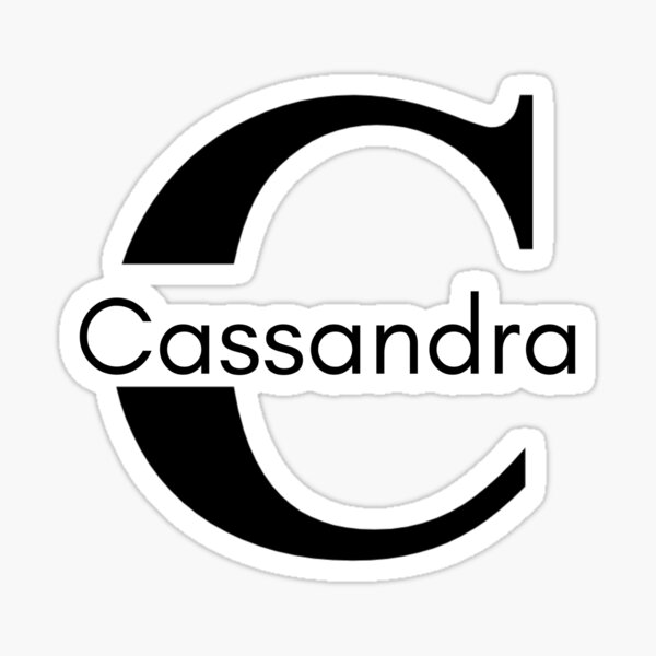 Initial Monogram Cassandra Name Label Black Sticker For Sale By