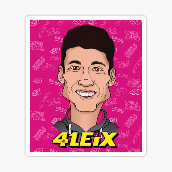 Aleix Espargaro Caricature WITH NAME AND TATTOO BACKGROUND Sticker