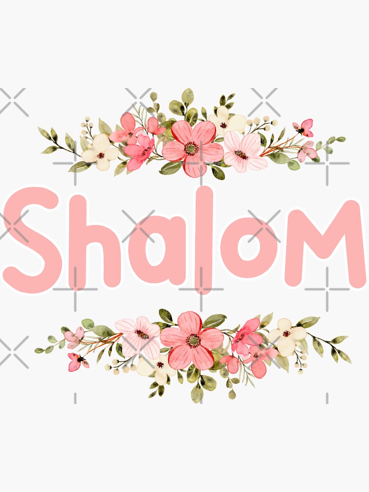 Flower Shalom Name Label Sticker For Sale By Nafilnafiz Redbubble