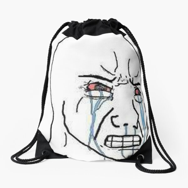 Wojak Feels Guy Meme Drawstring Bag By Viscosiity Redbubble