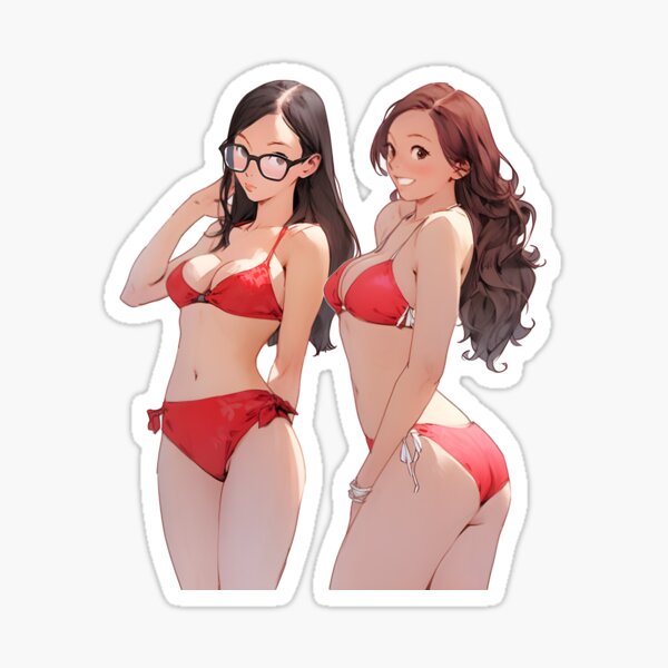 Anime Girl In Bikini Waifu Sticker For Sale By ARTficiallyAnon