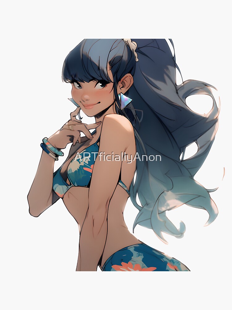 Anime Girl In Bikini Waifu Sticker For Sale By ARTficiallyAnon