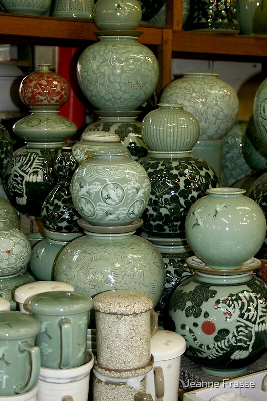 "Finished Celadon Pottery" by Jeanne Frasse Redbubble