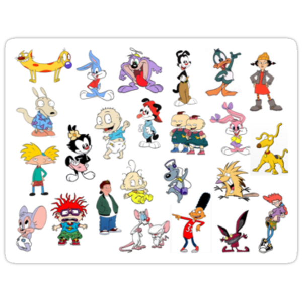 90s Cartoon Characters Stickers By Megaliz Redbubble