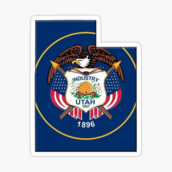 Utah State Flag Outline Sticker For Sale By Davedinho Redbubble