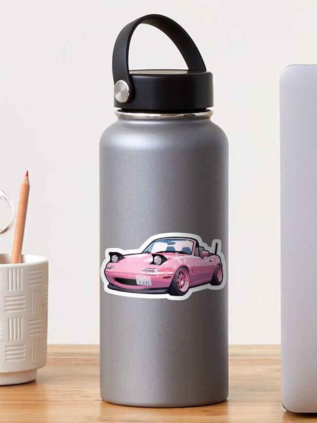 Cute Pink Miata Smiling Happy Pop Up Lights Sticker For Sale By