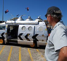 Receiving signals from outer space at Bondi Beach, Australia. by Catherine Sherman