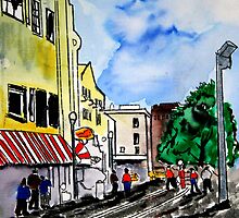 cityscape illustration childrens book scene by derekmccrea
