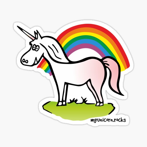 Unicorn And Rainbow Sticker For Sale By Claudiasartwork Redbubble