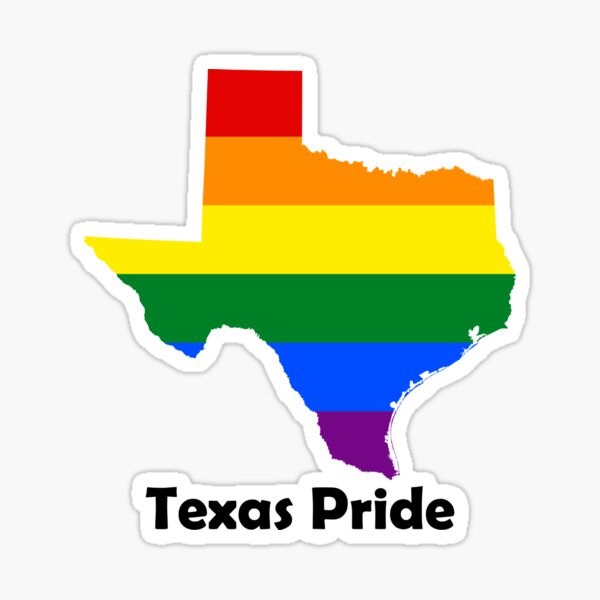 State Of Texas Gay Pride Flag Map Sticker By MADdesign Redbubble