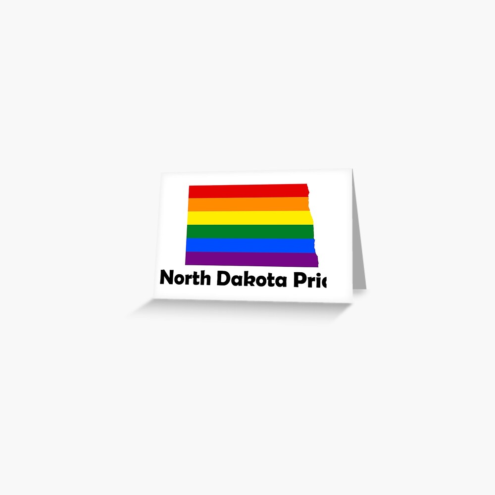 State Of North Dakota Gay Pride Flag Map Greeting Card For Sale By