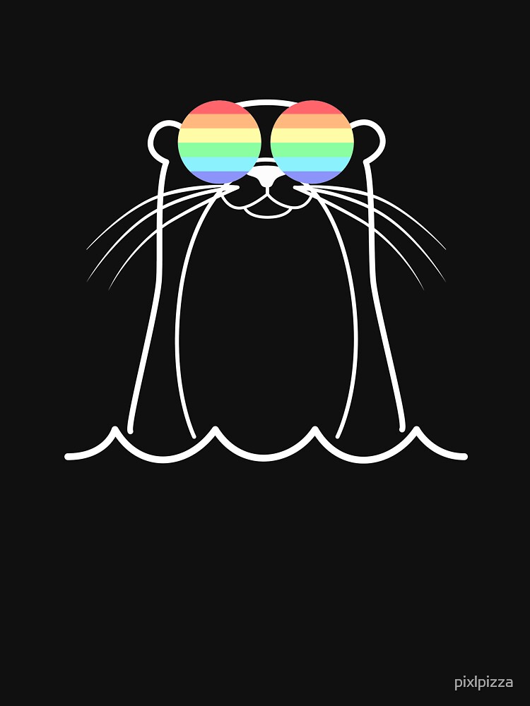 Gay Pride Otter Lgbt Rainbow Sunglasses T Shirt By Pixlpizza Redbubble