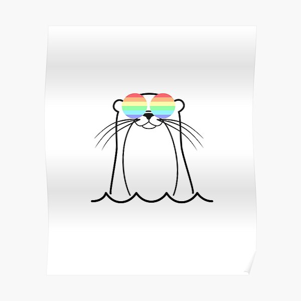 Gay Pride Otter LGBT Rainbow Sunglasses Poster For Sale By Pixlpizza