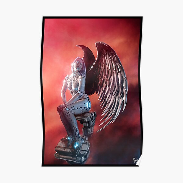 Robot Angel Painting 030 Poster By Sokoliwski Redbubble