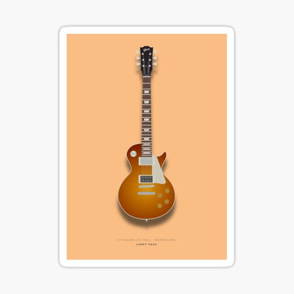 Pegatina Jimmy Page Number One Gibson Les Paul Ilustraci N De