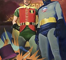 BATMOBAMA AND ROBIDEN, oil painting by Paul Richmond by Paul Richmond